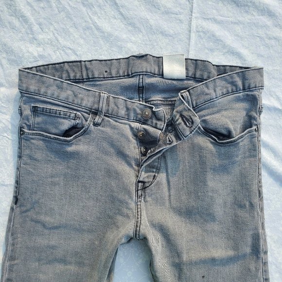 H&M &Denim Slim Low Waist Stretch Heathered Black Grey Jeans - 32W 30L - Picture 5 of 13